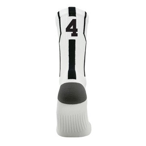 Mk Socks Player ID Jersey Number SINGLE Crew Sock - White, Black - 1 of 1