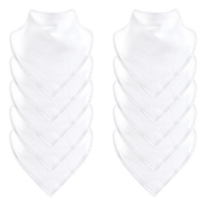 Hudson Baby Infant Cotton Fleece Bandana Bibs 10pk, White, One Size - 1 of 1