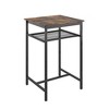 NicBex Dining Table Set for 2 Kitchen Table Bar Table Equipped with 2 Bar Stools with Backrest and Partition, Brown - 2 of 4