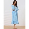 cheibear Women's Victorian Long Sleeve Ruffle Night Gown Sleepwear with Pockets - 2 of 4