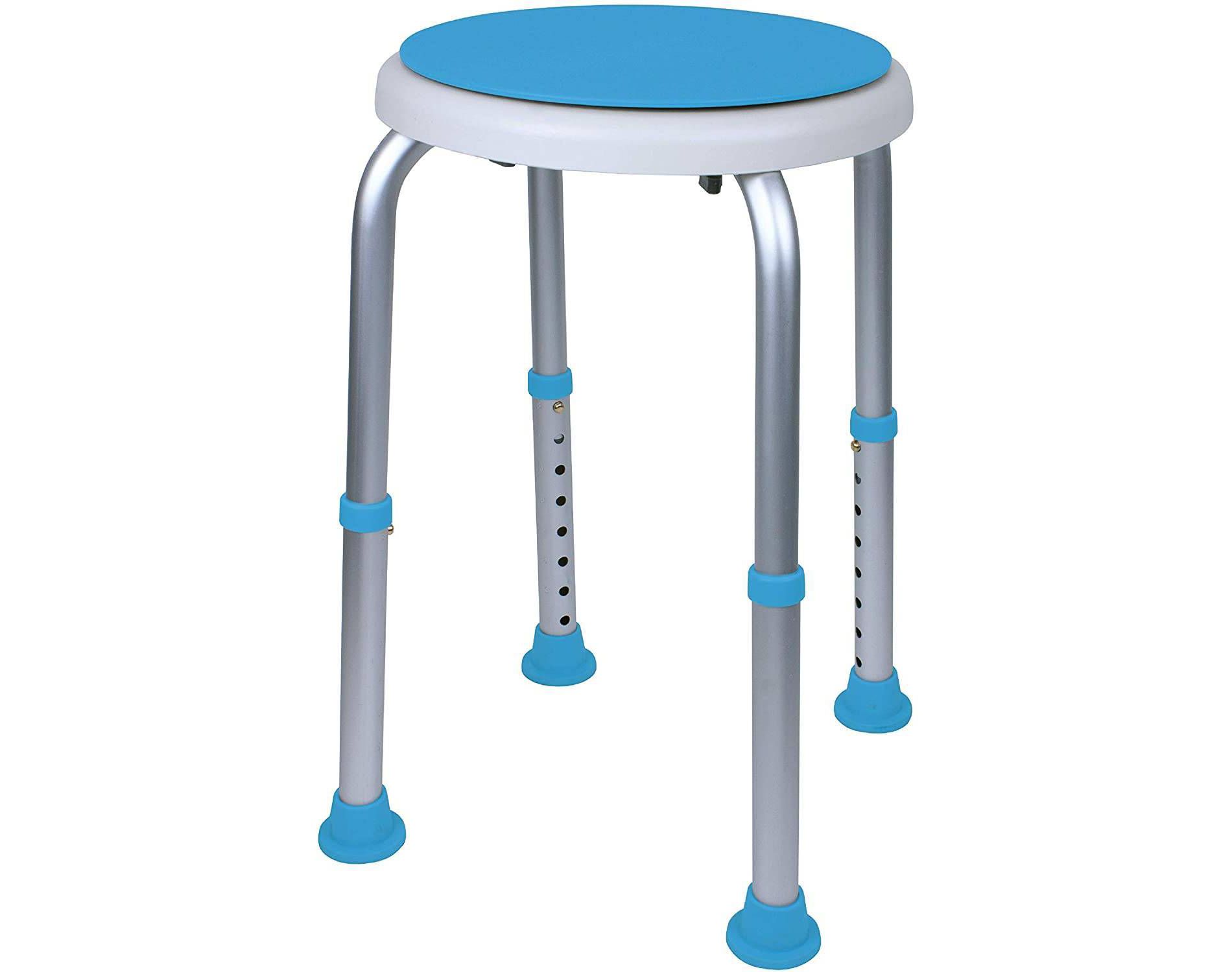 Carex Swivel Shower Stool - 360° Rotating Plastic Seat, Height-Adjustable