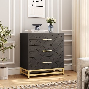 Whizmax Dresser for Bedroom with 3 Drawer, Modern Dressers Chest of Drawers, with Wide Drawers and Metal Handles for Living Room Hallway, Entryway - 1 of 4