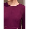 INSPIRE CHIC Women's Elegant A-Line Crew Neck 3/4 Sleeve Wear to Work Fit and Flare Dress - 4 of 4