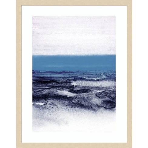 Amanti Art Watercolor Landscape Blue by Iris Lehnhardt Wood Framed Wall Art Print - image 1 of 4