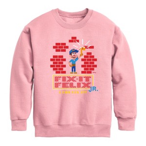 Boys' - Disney - I Can Fix It Felix Graphic Long Sleeve Fleece Sweatshirt - 1 of 3