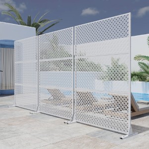 Dovelina Metal Outdoor Privacy Screen Freestanding Patio Decorative Screen (Set of 2) - 1 of 4