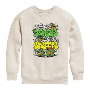 Boys' - Teenage Mutant Ninja Turtles Mutant Mayhem - From The Sewers To The Streets Graphic Long Sleeve Fleece Sweatshirt - 1 of 4