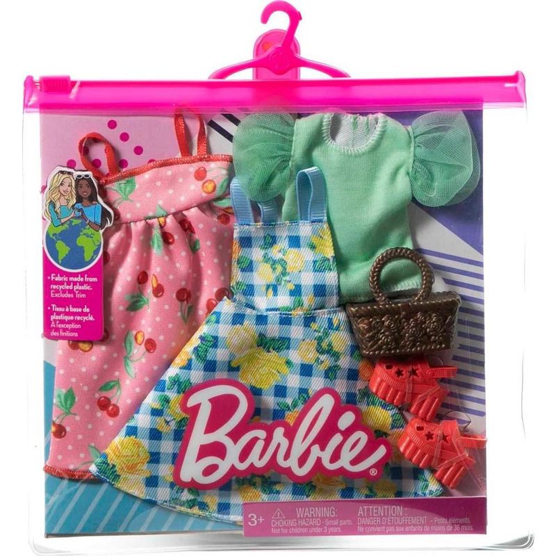 Barbie Clothes: Fashion and Accessory 2-Pack for Barbie Dolls, 2 Picnic Outfits, 2 of 3