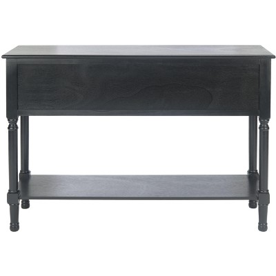 Black Wood and Metal Console Table with Storage