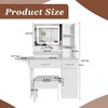 Vanity Desk with LED Mirror Lights and Power Outlet Charging Station, Makeup Dressing Table w/ 3 Drawers, 7 Shelves and Storage Stool - 2 of 4