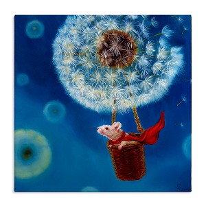 Stupell Industries Dandelion Hot Air Balloon Mouse Canvas Art, 24" x 24" - 1 of 4