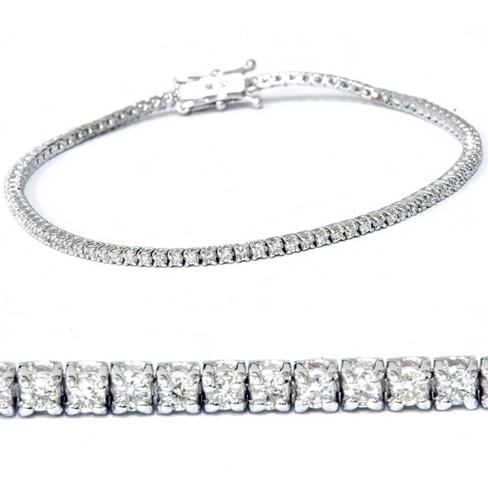 3 Ct. Diamond 18K White Gold Round Cut Tennis Bracelet 7 Lab Grown