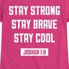 Girls' - Instant Message - Stay Strong Brave Cool Fitted Short Sleeve Graphic T-Shirt - 2 of 4