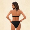 Women's Sleek Black Halter Supportive Bikini Set for Beach Days -Cupshe - 4 of 4