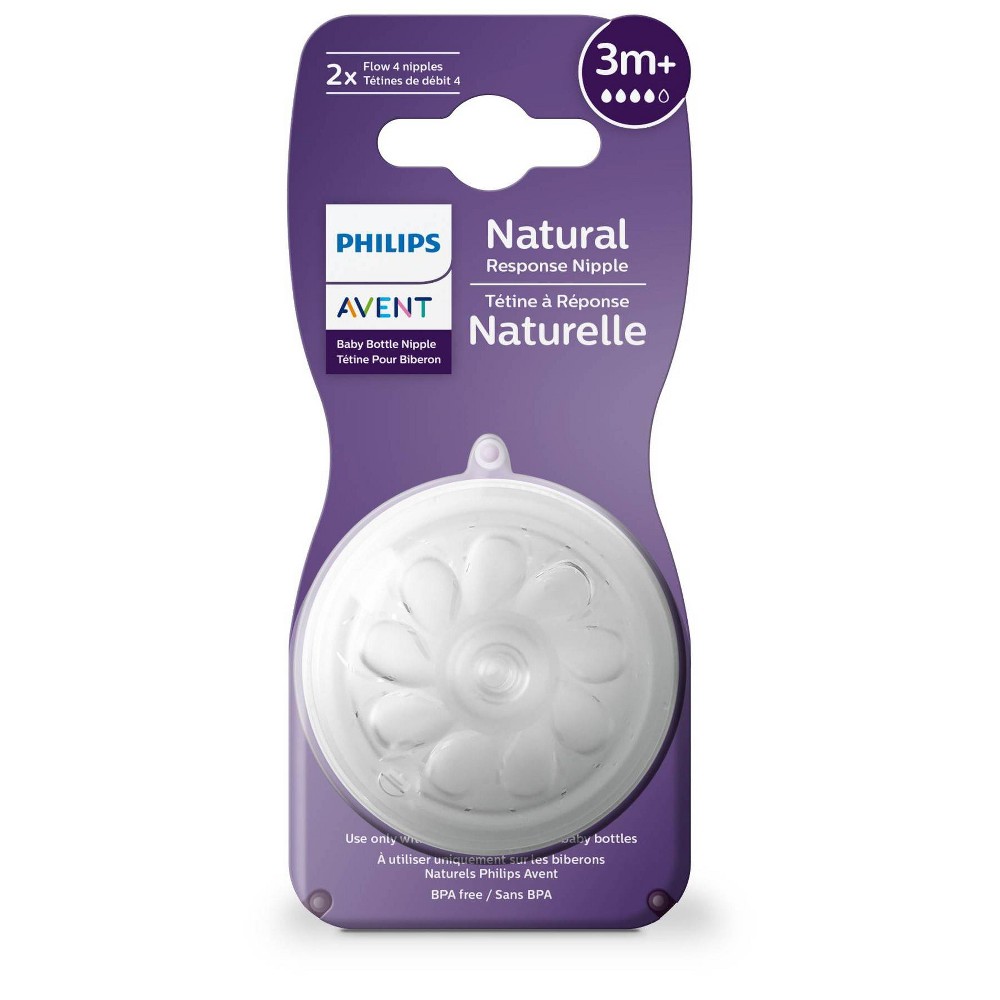 Photos - Bottle Teat / Pacifier Philips Avent 2pk Natural Response Baby Bottle Nipple - Medium Flow 
