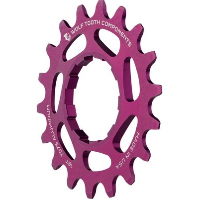 Wolf Tooth Single Speed Aluminum Cog: 18T, Compatible with 3/32" Chains, Purple