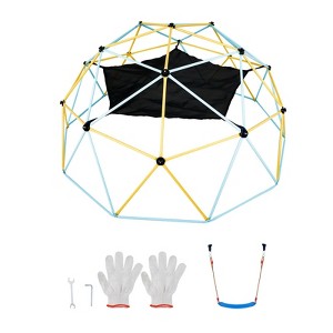 Climbing Dome, for Kids 3 to 10 Years Old,10FT Geometric Dome Climber with Hammock and Swing,  Jungle Gym Supports 750LBS and Easy Assembly - 1 of 4