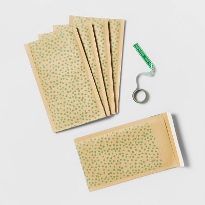 5pk Printed Mailers with Small Dots Green - Wondershop™