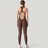 Anna-Kaci Active Women's High Neck Sleeveless Activewear Jumpsuit with Back Cutout and Front Zip Closure - 4 of 4
