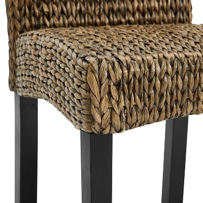 Edgewater High-Back Seagrass & Wood Dining Chair Set, Brown