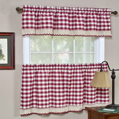 Sweet Home Collection | Buffalo Check Gingham Kitchen Window Curtains ...