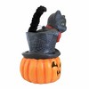 Bethany Lowe 21.0 Inch Top Hat Surprise Jack O' Lantern Halloween Black Cat Animal Figurines - 2 of 3