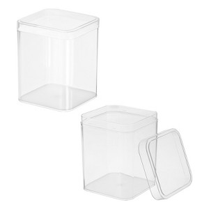 Unique Bargains Acrylic Cube Storage Collectible Display Boxes 2 Pcs Clear - 1 of 4