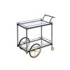 Kitchen Cart with Two Fixed Glass Shelves and Wine Bottle Rack - 2 of 4