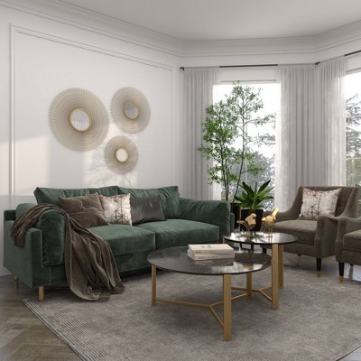 Gold Sunburst Round Wall Decor with Mirror Accent Set
