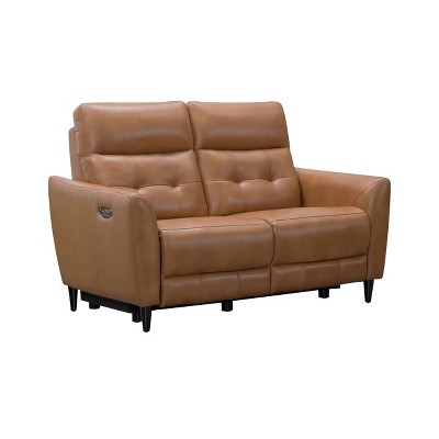 Audrey Leather Power Reclining Loveseat with Power Headrest Camel - Abbyson Living