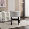 Vynxaria Modern Gray Faux Leather Oversized Accent Chairs with Easy Clean Design, Perfect for Home & Office Use - 3 of 4