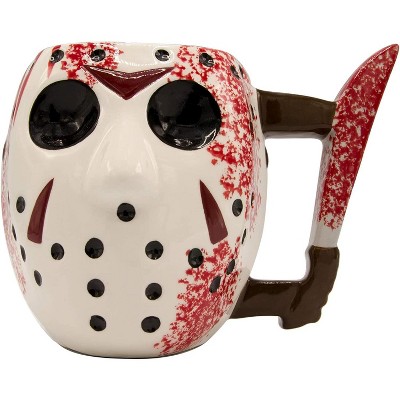 Silver Buffalo Friday the 13th Jason Mask w/ Knife 20oz Ceramic 3D Sculpted Mug