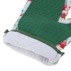 Unique Bargains Oven Mitts Christmas Patchwork Oven Glove Hand Wash Only Silicone Cotton Cloth Green 10.63"×7.09" 1 Pcs - 4 of 4