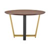 HomeRoots 48" Brown And Gold Iron Sled Base Round Top Dining Table - 4 of 4