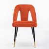 Akoasm Set of 2 Modern Velvet Upholstered Dining Chair with Nailheads and Gold Tipped Black Metal Legs For Dining Room & Kitchen-Orange - 3 of 4