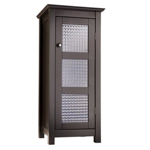 Chesterfield One Glass Door Floor Cabinet - Elegant Home Fashions: Teamson Home, Adjustable Shelves, MDF, Brass Plated - 1 of 4