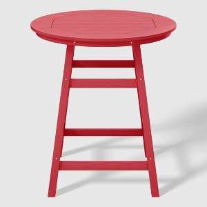 WestinTrends Malibu 35" All Weather HDPE Outdoor Patio Round Counter Height Bistro Table With Umbrella Hole - 1 of 4