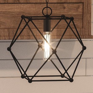 Urban Ambiance Luxury Contemporary Pendant Light,  11.25"H x 12"W,  Midnight Black Finish, UHP2704 - 1 of 4