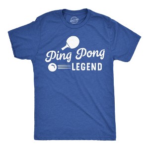 Mens Funny T Shirts Ping Pong Legend Sarcastic Table Tennis Graphic Tee - Crazy Dog Men's T Shirt - 1 of 4