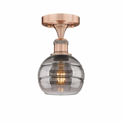 Rochester - 1 Light Semi-Flush Mount In Industrial Style-8 Inches Tall and 5.88 Inches Wide