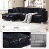 Okak Luxury 96" Cloud L-Shaped Sectional Sofa 4 Seat with Oversized Chaise&2 Pillows, Chenille Couch for Living Room,Apartment,Office, Black - 2 of 4