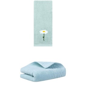 REGALWOVEN Embroidered Cotton Bathroom Decorative Hand Towels 14" x 30"/13" x 30" 2 Pcs - 1 of 4