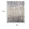 HomeRoots 8' X 10' Ivory Tan And Blue Abstract Distressed Area Rug - 3 of 3