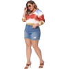 Agnes Orinda Women's Plus Size Tie Dye V-Neck Long Sleeve Casual Outfits T-shirts - 3 of 4