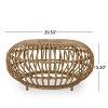 GDFStudio Whitetail Outdoor Boho Wicker Coffee Table, Light Brown - 3 of 4