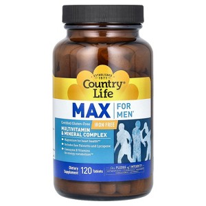 Country Life Max For Men, Multivitamin & Mineral Complex, Iron-Free, 120 Tablets - 1 of 4