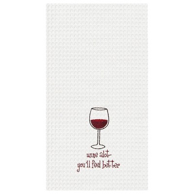 C&F Home Wine a Lot Waffle Weave Cotton Kitchen Towel