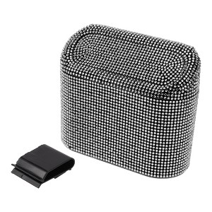 Unique Bargains Auto Car Trash Can Durable Car Door Trash Bin White 1 Pc 6.3" Length 2.8" Width 5.5" Height ABS Rhinestone - 1 of 4
