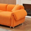 NicBex Couches for Living Room 112"Inch Modern Teddy Upholstered 3 Seater Sofa Couch with Sturdy Hardware Foot Support and 3 Throw Pillows - 3 of 4