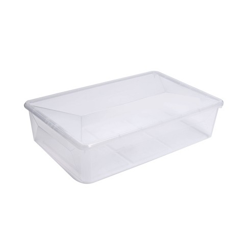 Basicwise Large Clear Storage Container with Lid and Handles